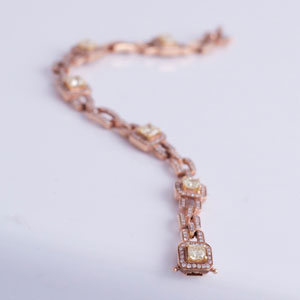 Fancy Yellow and White Diamonds | Pink Gold | Bracelet